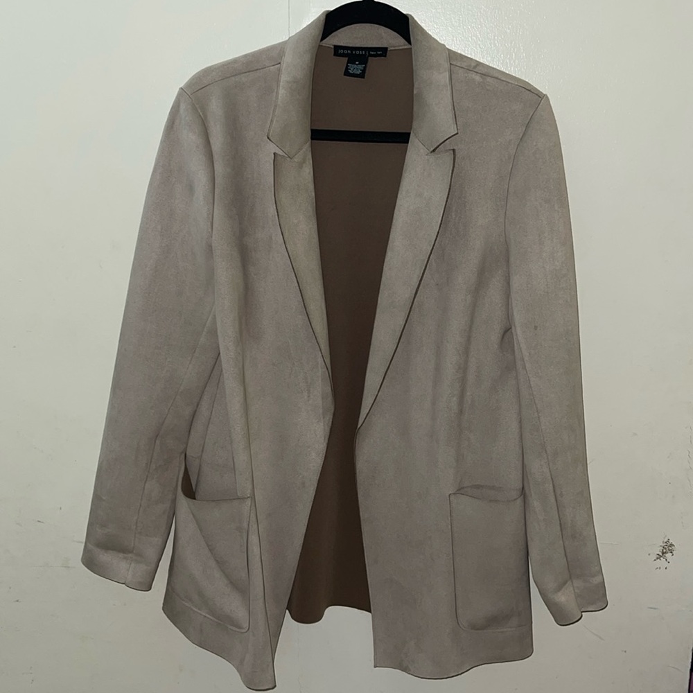 Joan Vass beige women blazer with pockets size M